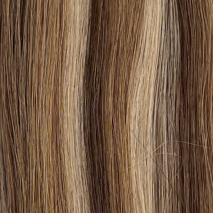 Extensions adhésives "Long Tape Weft" - Couleur #LA (#LUNA : Majirel 7 + Ombré Blond méché très clair)