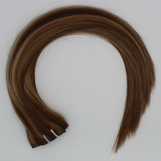 Extensions à clips seamless - LUNA - Majirel 7 Ombré Blond méché très clair #LA