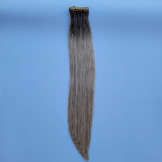 Extensions adhésives "Long Tape Weft" - Couleur #CL (#CRISTAL = Majirel 9.1 + Ombré blond polaire)