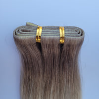 Extensions adhésives "Long Tape Weft" - Couleur #CL (#CRISTAL = Majirel 9.1 + Ombré blond polaire)