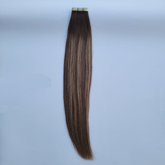 Extensions adhésives "Long Tape Weft" - Couleur #SA (#SIRENA : Majirel 6 + Balayage fin naturel)