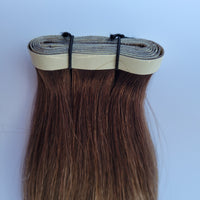 Extensions adhésives "Long Tape Weft" - Couleur #SY (#SHELLY : Majirel 6 + Balayage beige)